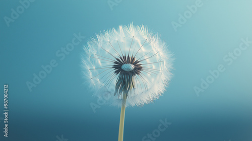 A dandelion flower floating wind delicate