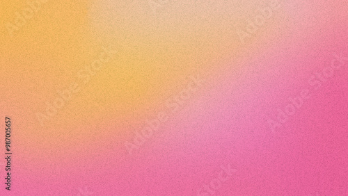 Pink yellow grainy gradient background, abstract noise grainy backdrop.