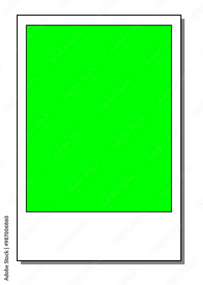 Green screen format photo frame with a little shadow