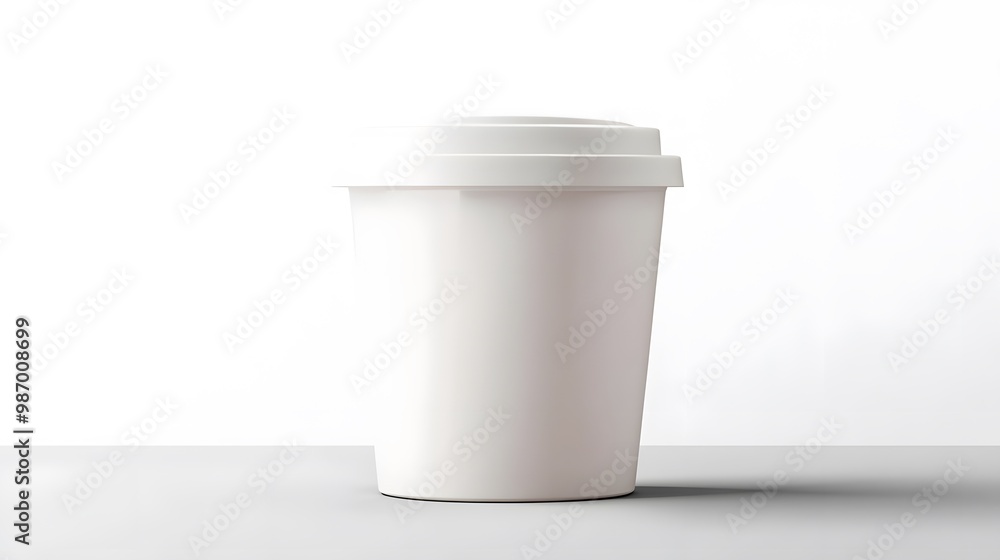 Yogurt cup package isolated on a white transparent background, highlighting the product's design and label. Yogurt cup package isolated on a white transparent background, highlighting the product's design and label.