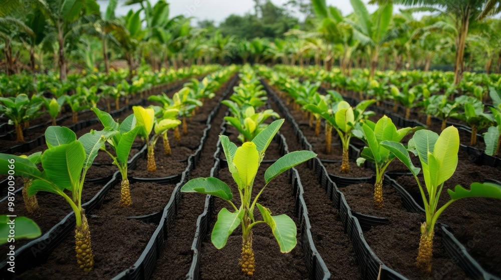 Fertile volcanic soil in tropical regions supporting fruit plantations Fertile volcanic soil in tropical regions supporting fruit plantations