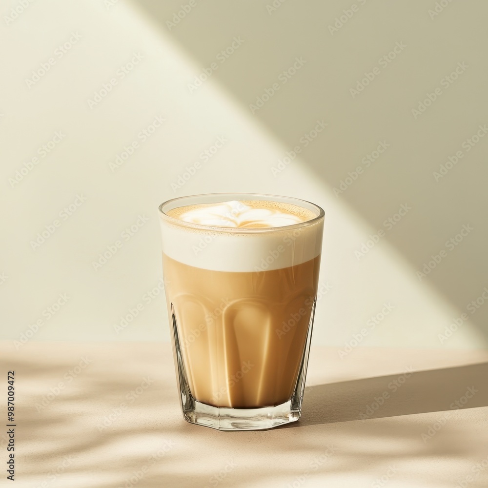 Creamy Almond Latte in a Clear Glass Creamy Almond Latte in a Clear Glass