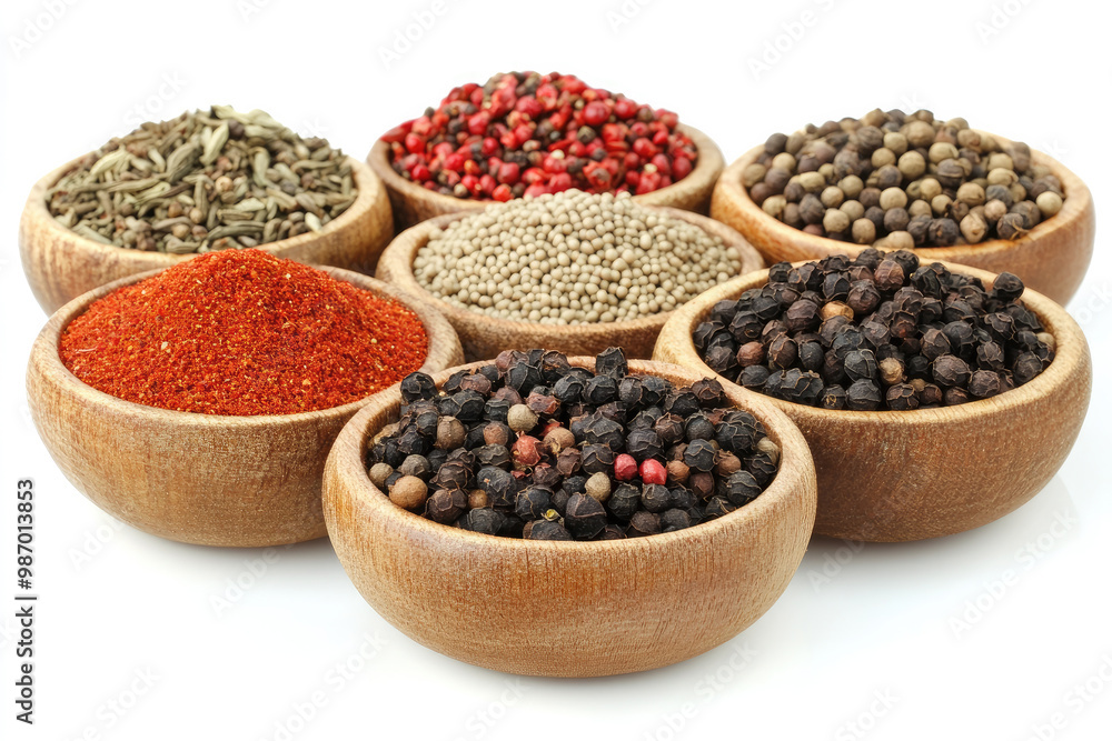 Set of spices in white background Set of spices in white background