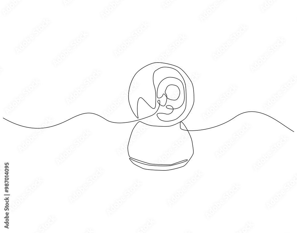 Obraz premium Continuous one line drawing of CCTV security. One line drawing illustration of international technology day. Safety, protection, recorder, and secure concept line art. Editable outline.
