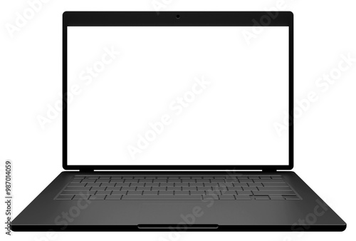 Laptop Mockup Isolated on a Transparent background. 3D Render