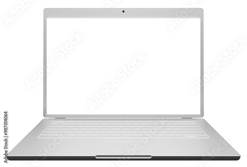 Laptop Mockup Isolated on a Transparent background. 3D Render