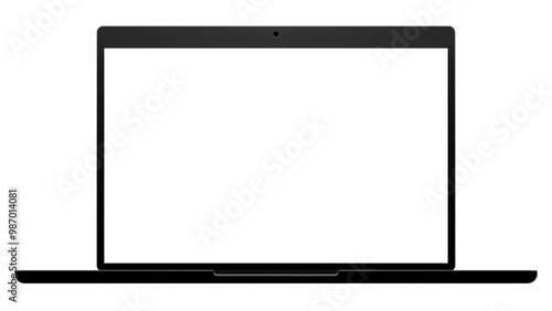 Laptop Mockup Isolated on a Transparent background. 3D Render