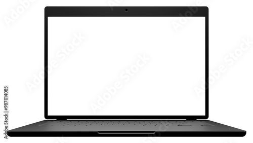 Laptop Mockup Isolated on a Transparent background. 3D Render