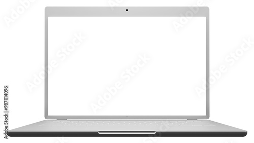 Laptop Mockup Isolated on a Transparent background. 3D Render