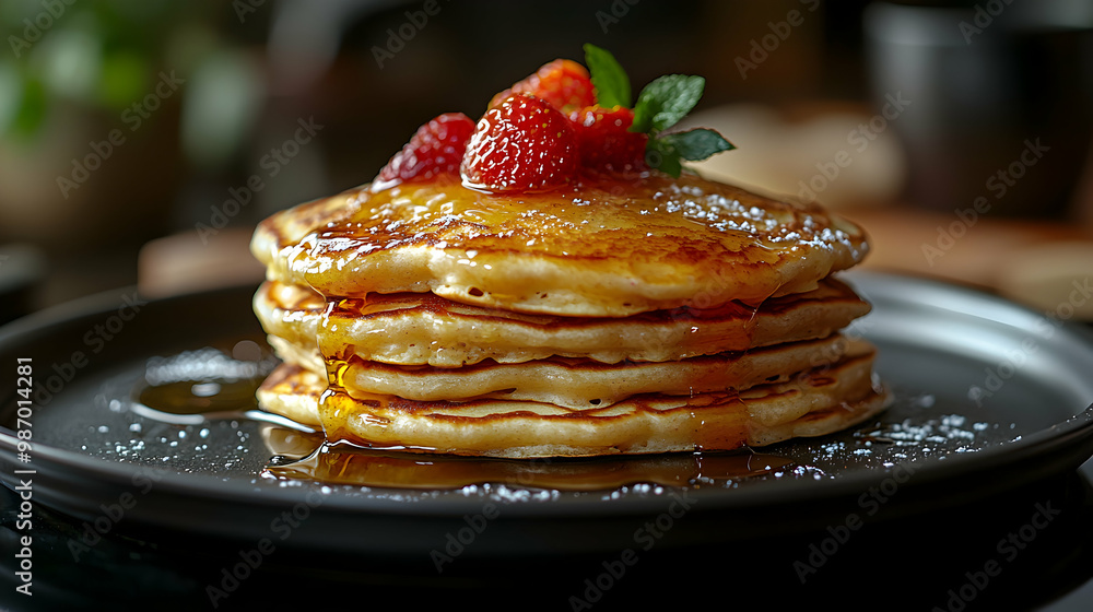 A high-quality non-stick griddle placed on a stove, with pancakes sizzling on top, bathed in golden morning light to evoke warmth, efficiency, and perfect breakfast moments A high-quality non-stick griddle placed on a stove, with pancakes sizzling on top, bathed in golden morning light to evoke warmth, efficiency, and perfect breakfast moments