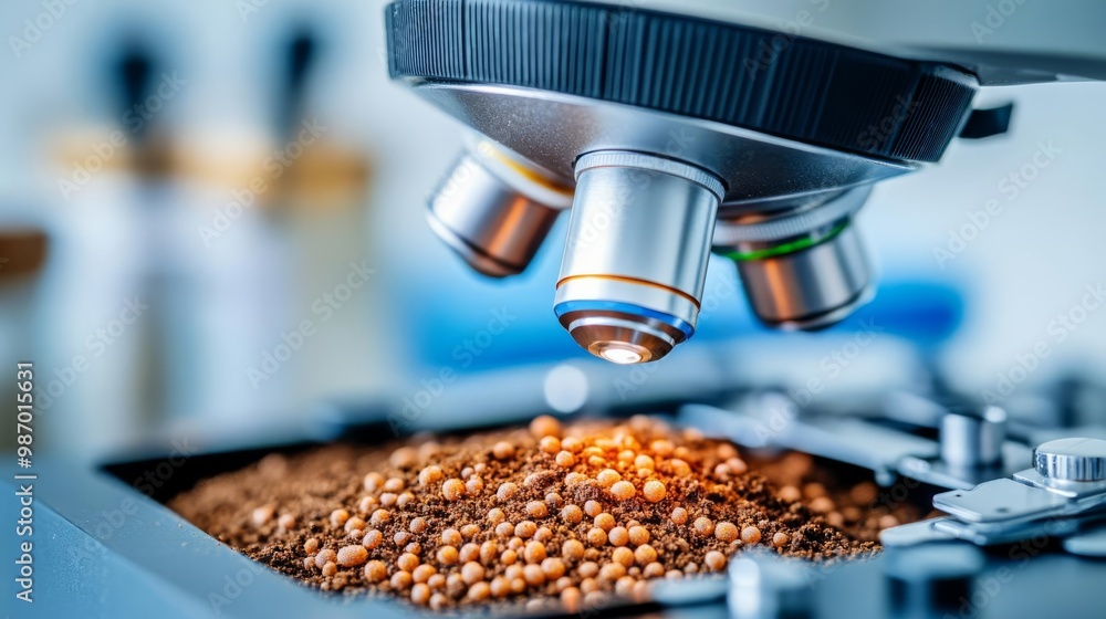 Soil under the microscope revealing diverse microorganisms contributing to fertility Soil under the microscope revealing diverse microorganisms contributing to fertility
