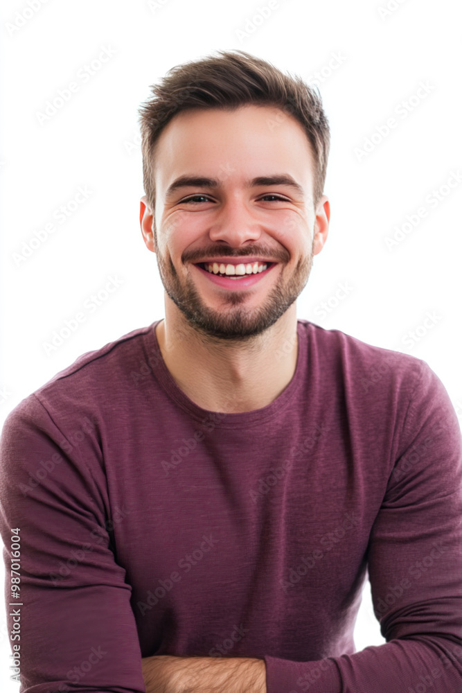 30 year old man, tidy, smiling, solid clear white background 30 year old man, tidy, smiling, solid clear white background