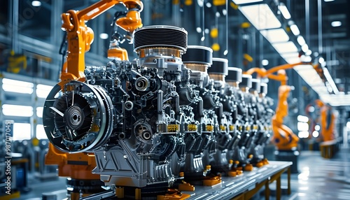 Precision Engineering in Action: Assembling a High-Tech Engine in a Modern Factory Environment