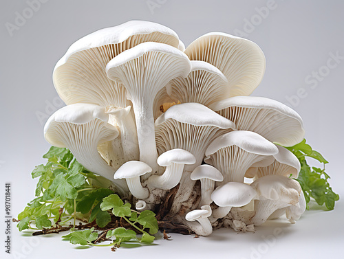 Attractive Funnel chanterelle isolated on white background photo