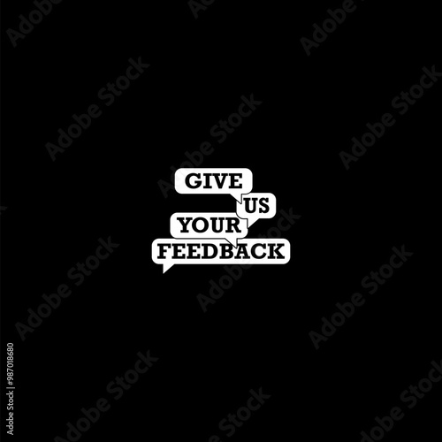  Give us your feedback icon isolated on dark background