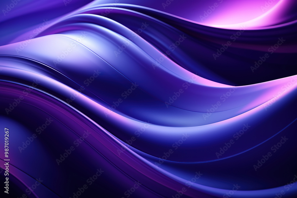 Naklejka premium Attractive glowing lines neon lights abstract psychedelic background ultraviolet pink blue vibrant