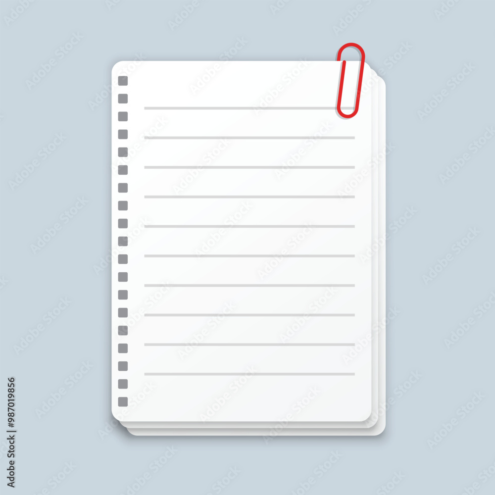 Paper page in flat style. Sheet with lines and grid vector illustration on isolated background. Blank document sign business concept. Paper page in flat style. Sheet with lines and grid vector illustration on isolated background. Blank document sign business concept.