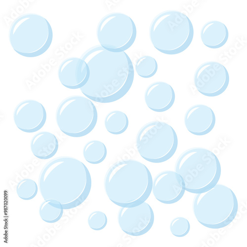 Bath foam icon in flat style. Shampoo bubbles vector illustration on isolated background. Soap bubbles sign business concept.