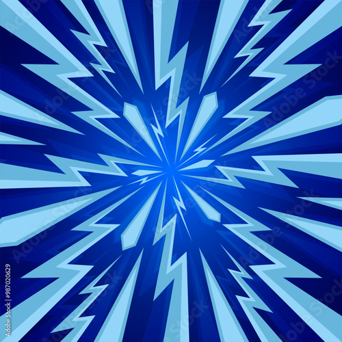 Thunder flash comic boom speed background