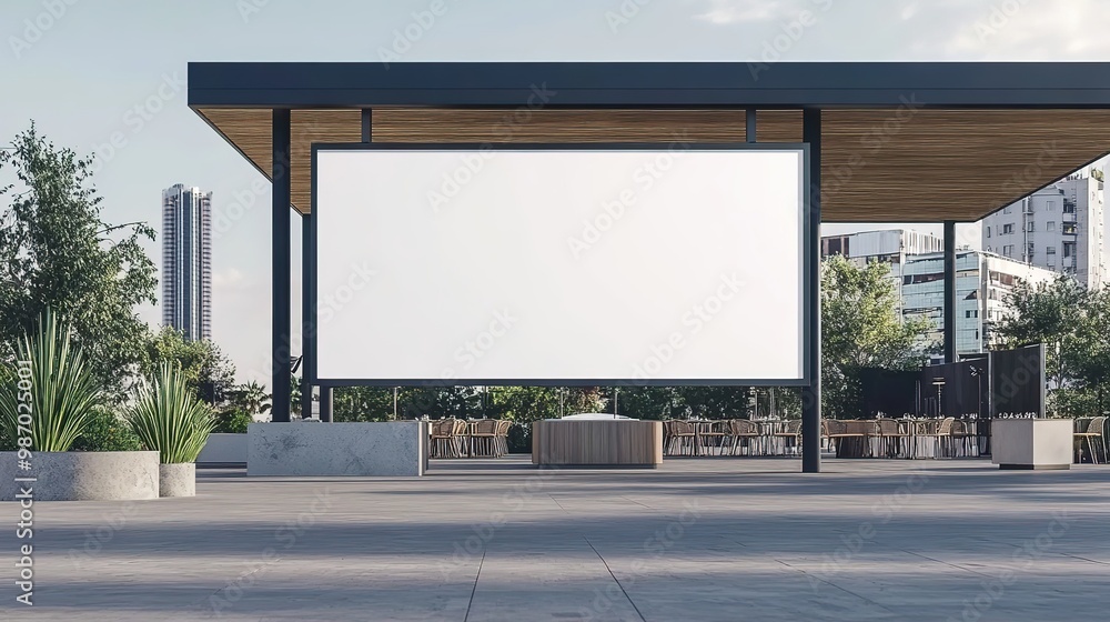 Fototapeta premium Mock-up for advertisement blank billboard in the city