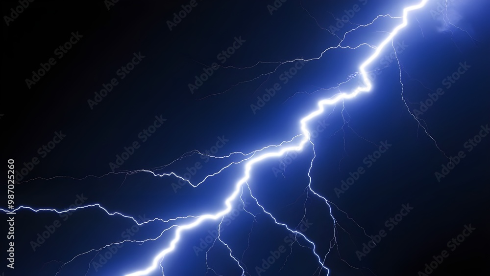 Lightning Bolt, Thunderbolt or Flash Bolt, Blue Lightning or Magic Power Blast, Thunder and Lightning Isolated on Black Background Lightning Bolt, Thunderbolt or Flash Bolt, Blue Lightning or Magic Power Blast, Thunder and Lightning Isolated on Black Background