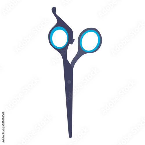 Barber scissors for cut in flat design. Professional hairdresser accessory. Vector illustration isolated.