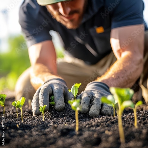 Farmers adding biochar to improve soil carbon content and fertility