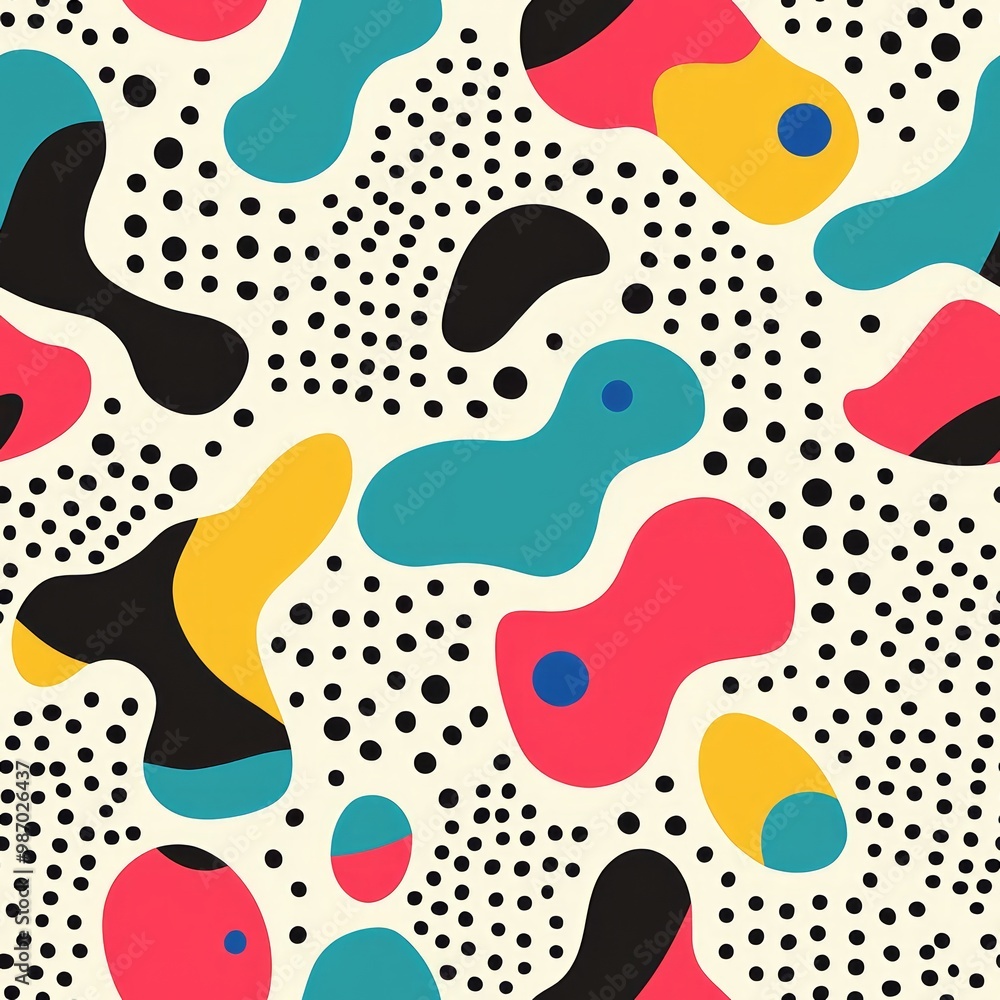 Vivid Memphis Pattern Energizing with Playful Shapes and Bright Colors Vivid Memphis Pattern Energizing with Playful Shapes and Bright Colors