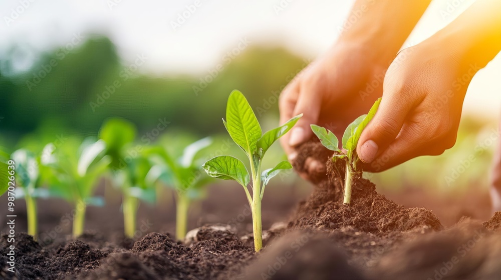 Farmers applying eco-friendly soil amendments to increase crop yield Farmers applying eco-friendly soil amendments to increase crop yield