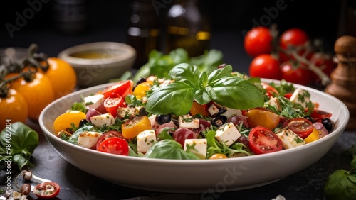 A dish of Italian cuisine: Antipasto salad.