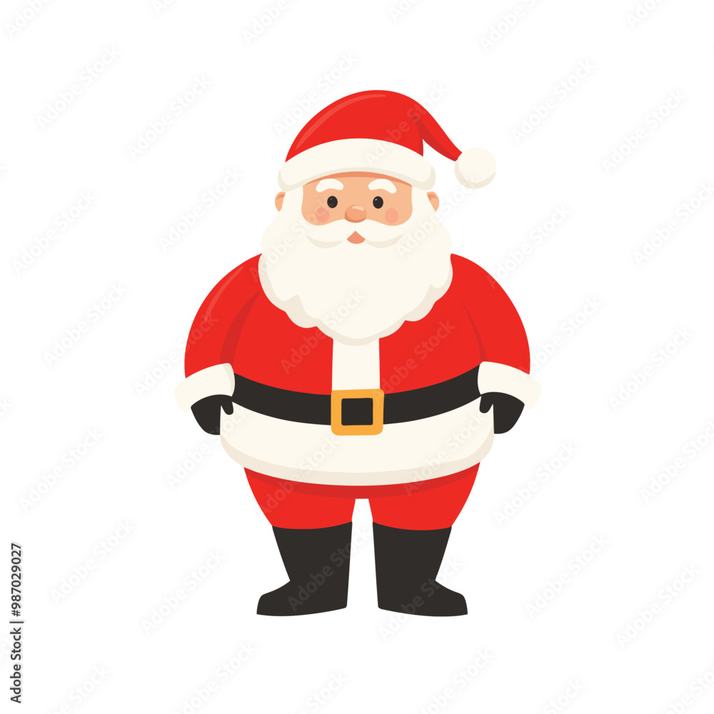 Vector portrait of Santa Claus with a jolly expression, isolated on a solid white background Vector portrait of Santa Claus with a jolly expression, isolated on a solid white background