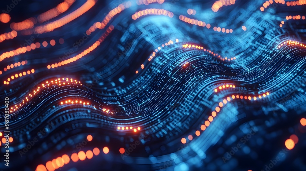 Slow Algorithmic Processing of Glowing Digital Information and Data Points Slow Algorithmic Processing of Glowing Digital Information and Data Points