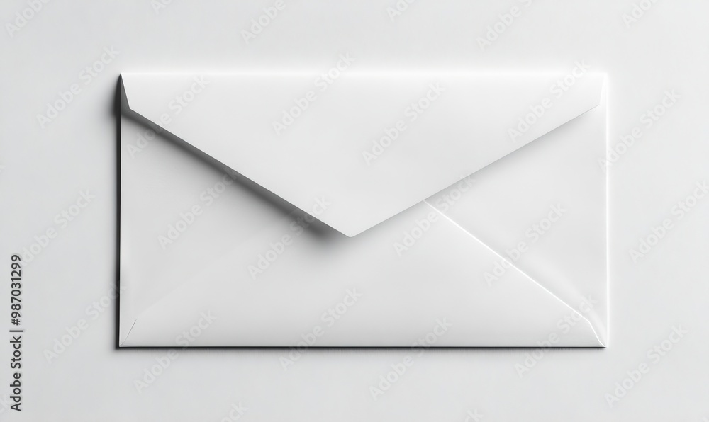 A white envelope on a white surface A white envelope on a white surface