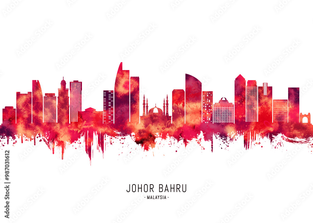 Johor Bahru Malaysia Skyline Red Johor Bahru Malaysia Skyline Red