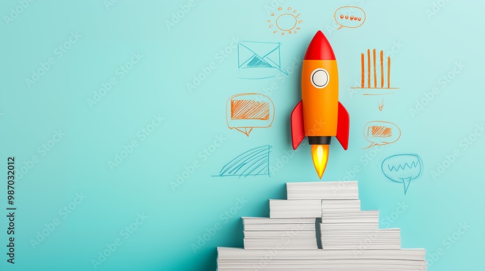 Rocket Launch Startup Business Success Growth Concept Rocket Launch Startup Business Success Growth Concept