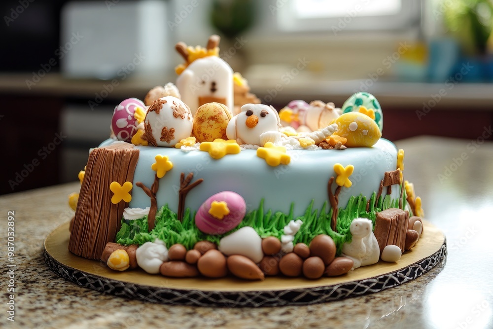 Christian Easter cake background , ai Christian Easter cake background , ai