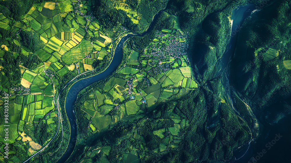 Obraz premium Overview Satellite Image