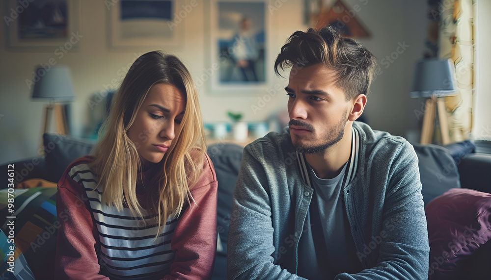 Unhappy couple with problems in relationship at home Unhappy couple with problems in relationship at home