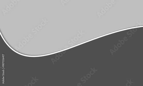 Minimalist Wave Background. Modern Gray and White Wave Design. horizontal cover design. Abstract Curved Line Pattern.

