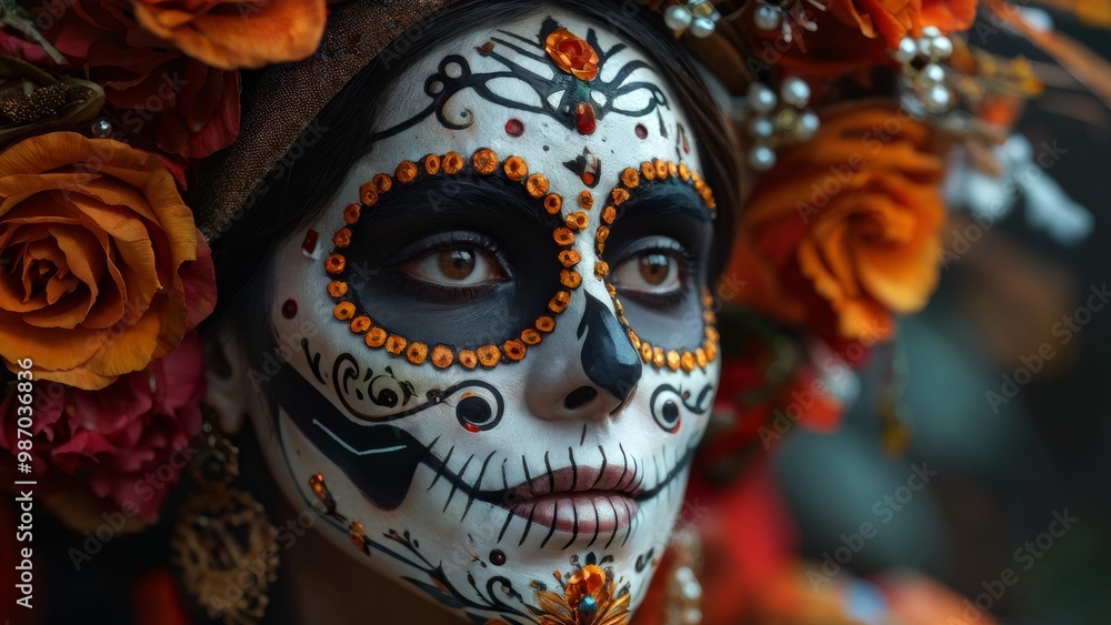 Fototapeta premium Commercial photo. Day of the Dead. With a place to copy the text.