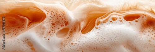  A tight shot of an orange-white substance against a pristine white background, exhibiting numerous brown specks at its top and bottom