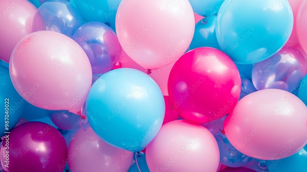 Celebratory Pink and Blue Balloons for Festive Occasions Celebratory Pink and Blue Balloons for Festive Occasions