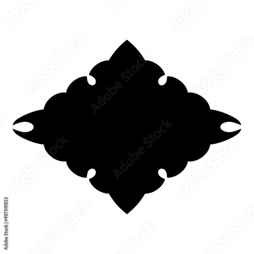 雪菱（ゆきびし）。雪をイメージした日本の家紋のベクターアイコンイラスト。