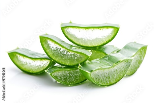 Wallpaper Mural aloe vera sliced isolated on white background, ai Torontodigital.ca
