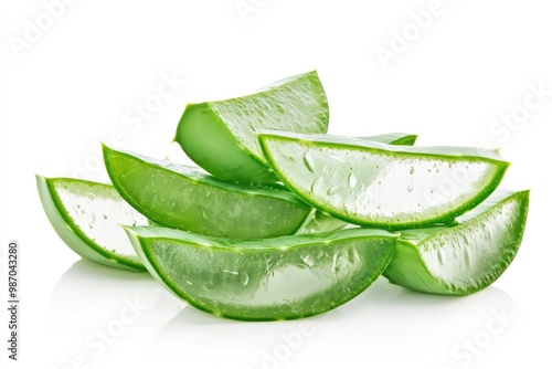 Wallpaper Mural aloe vera sliced isolated on white background, ai Torontodigital.ca