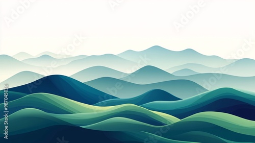 Abstract mountain landscape, soft color palette photo