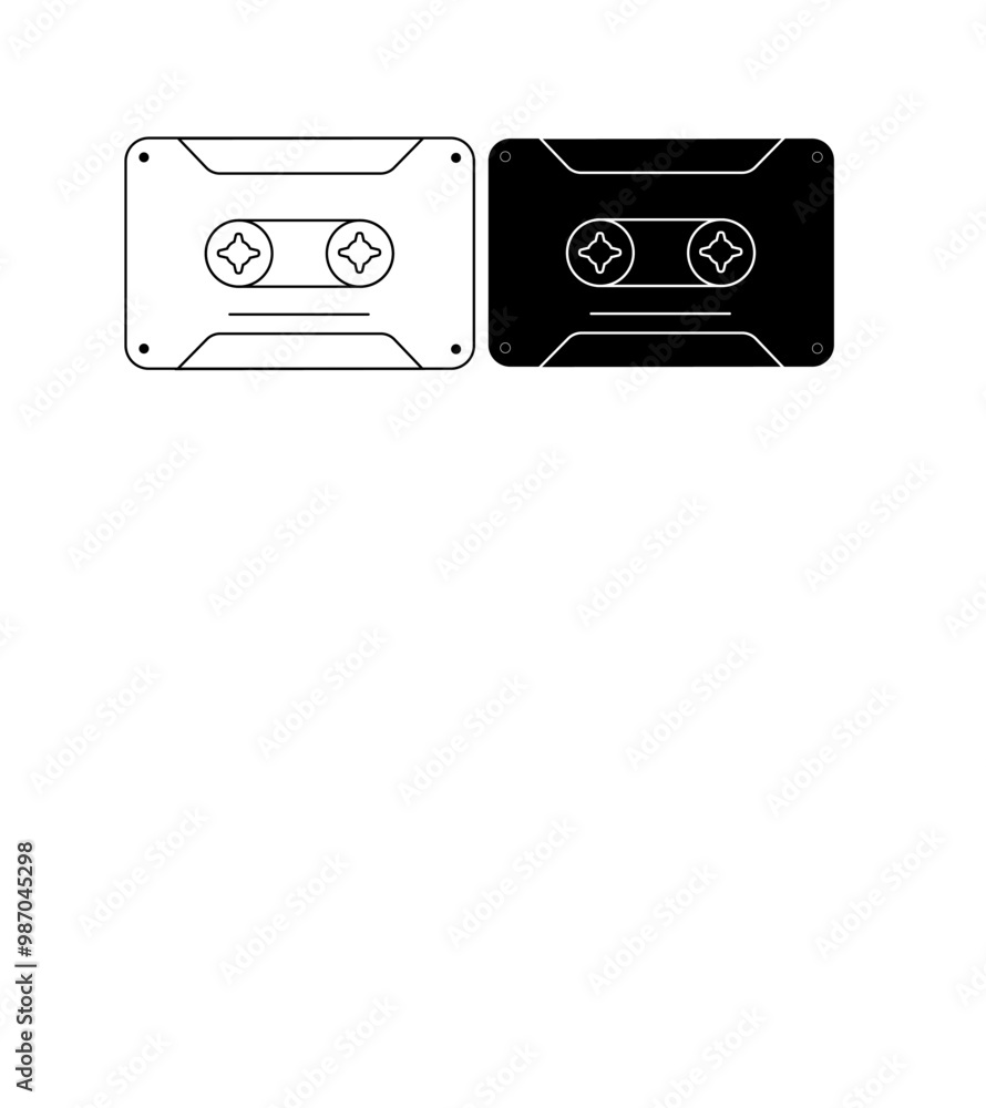 Cassette tape. Icon for design. Easily editable Cassette tape. Icon for design. Easily editable