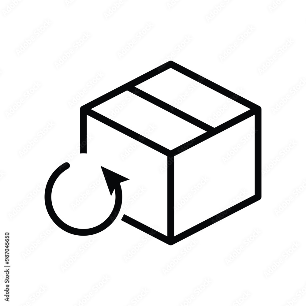 return box icon refund design line style return box icon refund design line style