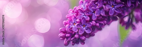  A lush green field topped with purple flowers and dotted by more blooms, under a sunny sky