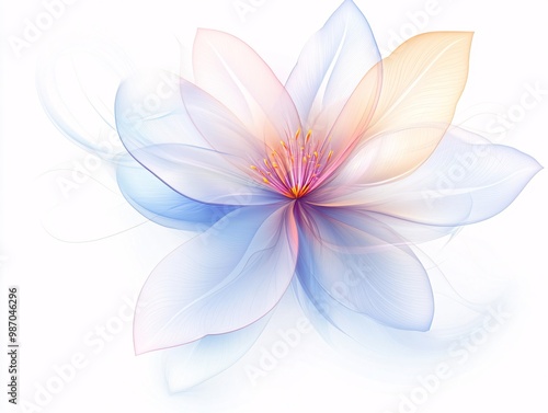 Delicate abstract flower with soft colors